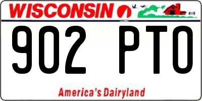 WI license plate 902PTO