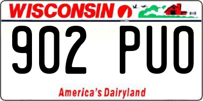 WI license plate 902PUO