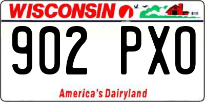 WI license plate 902PXO