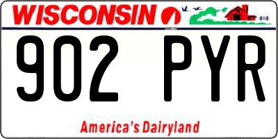 WI license plate 902PYR