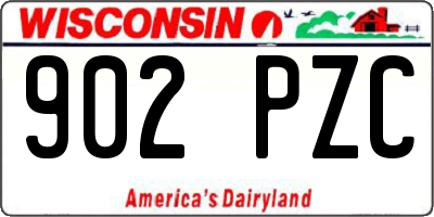 WI license plate 902PZC