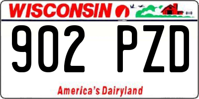 WI license plate 902PZD
