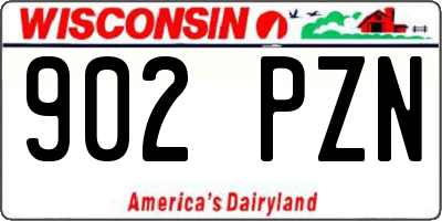 WI license plate 902PZN
