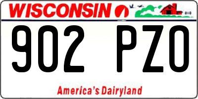 WI license plate 902PZO