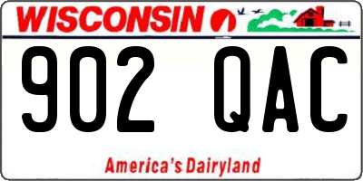 WI license plate 902QAC