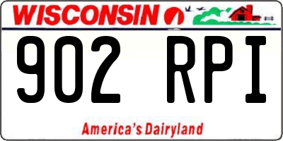 WI license plate 902RPI