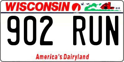 WI license plate 902RUN