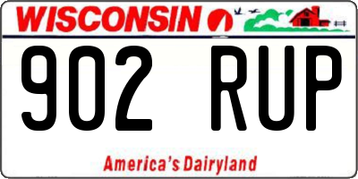 WI license plate 902RUP