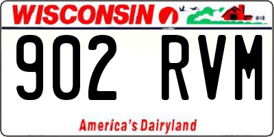 WI license plate 902RVM