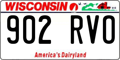 WI license plate 902RVO