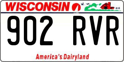 WI license plate 902RVR