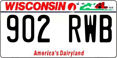 WI license plate 902RWB