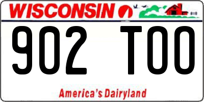 WI license plate 902TOO