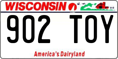 WI license plate 902TOY