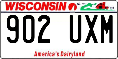 WI license plate 902UXM