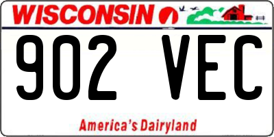 WI license plate 902VEC