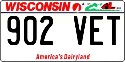 WI license plate 902VET