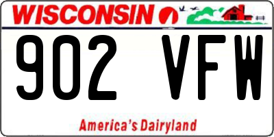 WI license plate 902VFW