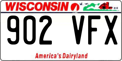 WI license plate 902VFX