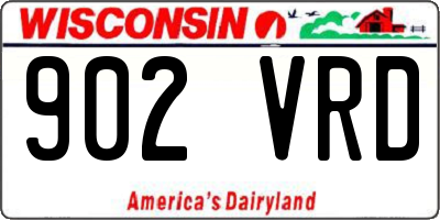 WI license plate 902VRD