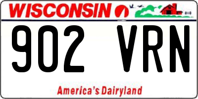 WI license plate 902VRN