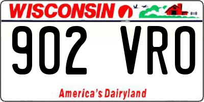 WI license plate 902VRO