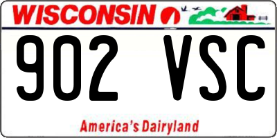 WI license plate 902VSC