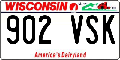 WI license plate 902VSK