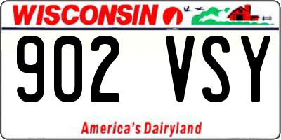 WI license plate 902VSY