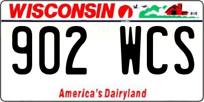 WI license plate 902WCS
