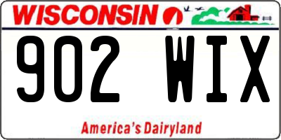 WI license plate 902WIX