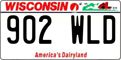 WI license plate 902WLD