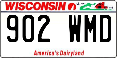 WI license plate 902WMD
