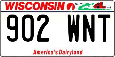 WI license plate 902WNT