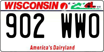 WI license plate 902WWO