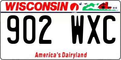 WI license plate 902WXC