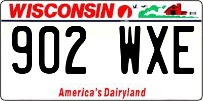 WI license plate 902WXE