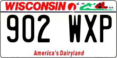 WI license plate 902WXP