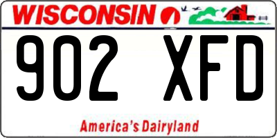 WI license plate 902XFD