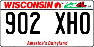 WI license plate 902XHO