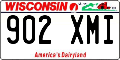 WI license plate 902XMI