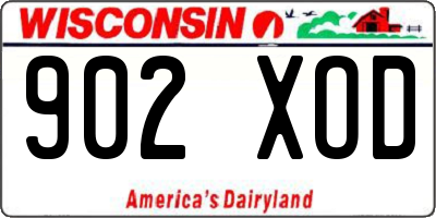 WI license plate 902XOD
