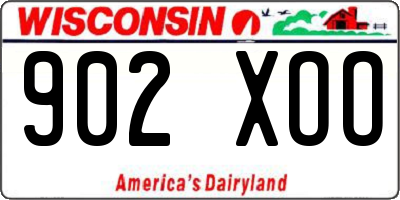 WI license plate 902XOO