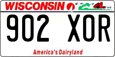 WI license plate 902XOR