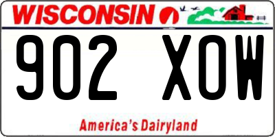 WI license plate 902XOW
