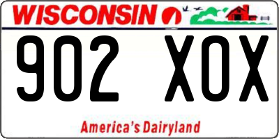 WI license plate 902XOX