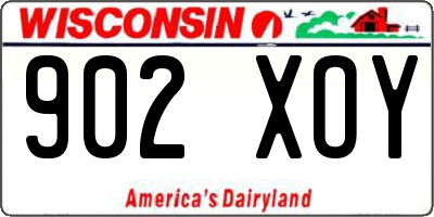 WI license plate 902XOY