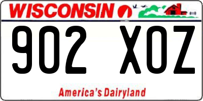 WI license plate 902XOZ