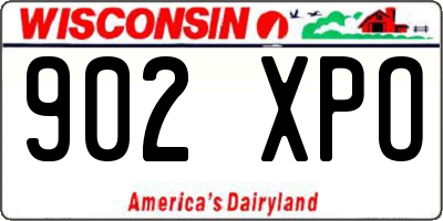WI license plate 902XPO