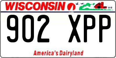WI license plate 902XPP